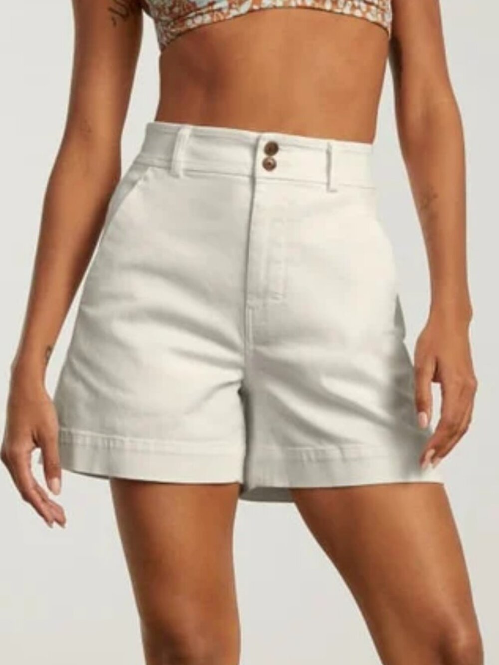 EVERLANE  Way-High Twill Shorts Size 6 White